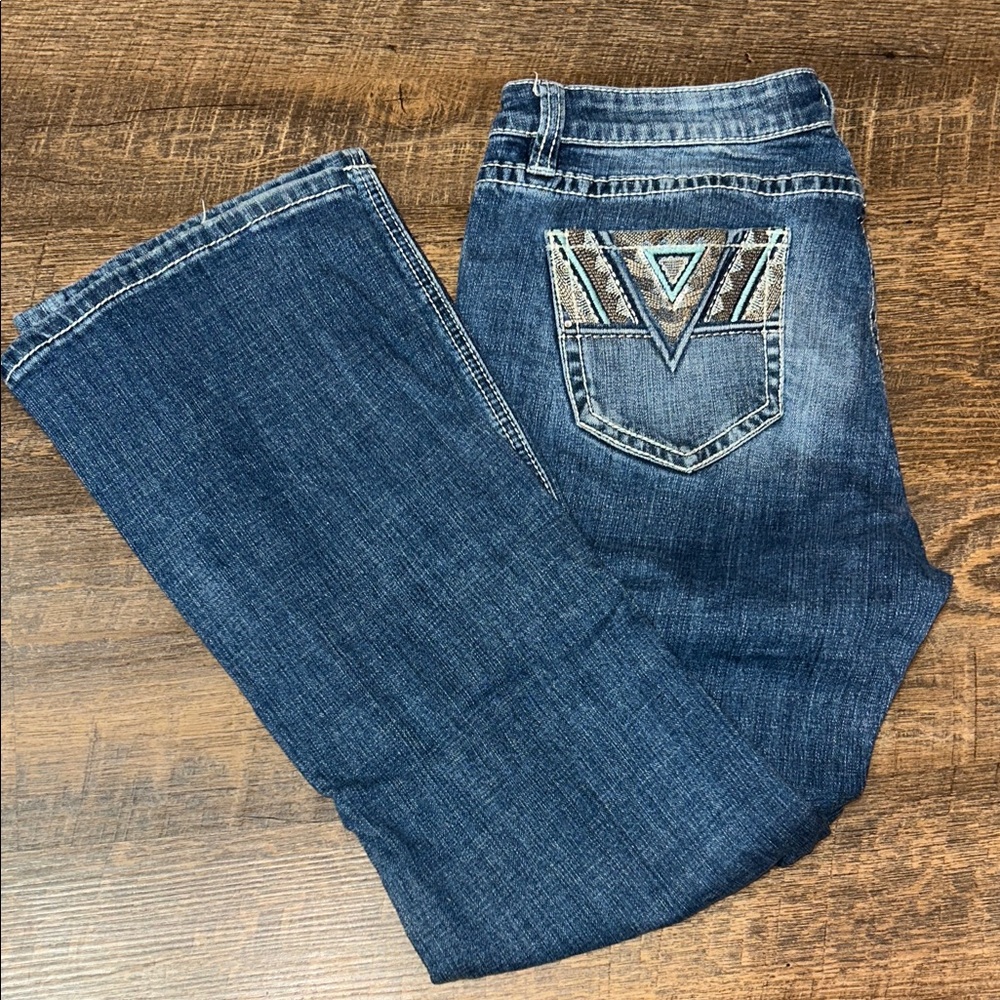 Rock & Roll Cowgirl Embellished Embroidered Mid Rise Jeans